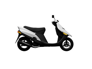 Image showing Scooter isolated moto side view