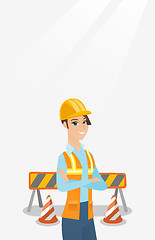 Image showing Confident builder with arms crossed.