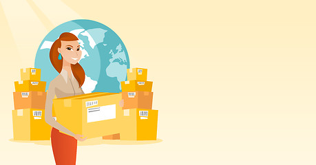 Image showing Business worker of international delivery service.