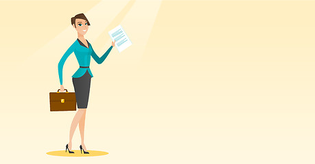 Image showing Happy business woman running vector illustration.