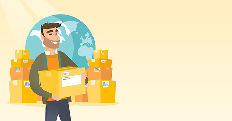 Image showing Business worker of international delivery service.