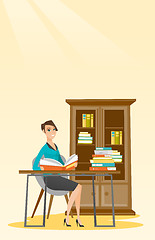 Image showing Student reading book vector illustration.