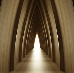 Image showing shined wood corridor view