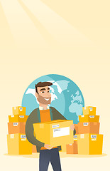 Image showing Business worker of international delivery service.