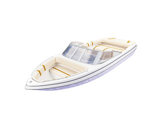 Image showing Small Boat isolated front view