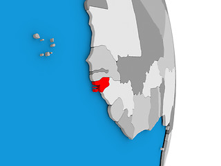 Image showing Guinea-Bissau on globe