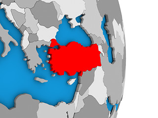 Image showing Turkey on globe