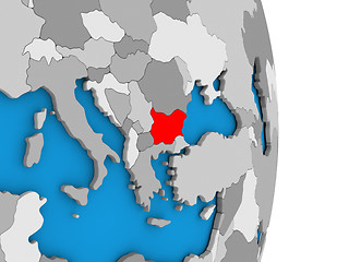 Image showing Bulgaria on globe