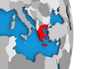 Image showing Greece on globe