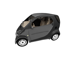 Image showing Mini isolated black car front view 01