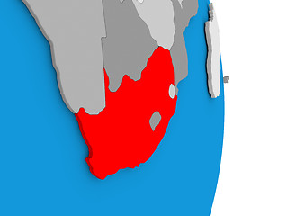 Image showing South Africa on globe