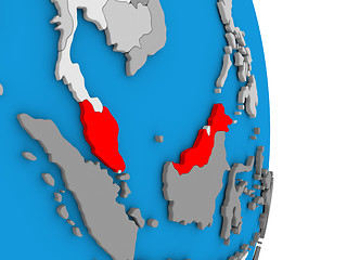 Image showing Malaysia on globe