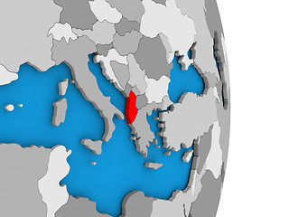 Image showing Albania on globe