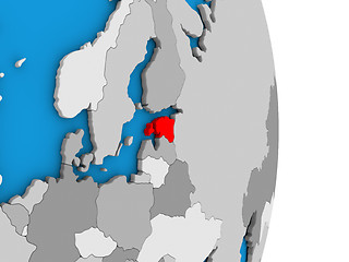 Image showing Estonia on globe