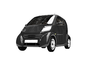 Image showing Mini isolated black car front view 03