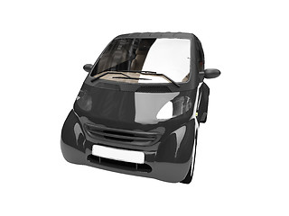 Image showing Mini isolated black car front view 01