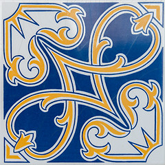 Image showing Traditional Portuguese glazed tiles