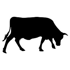 Image showing Black silhouette of cash cow on white background