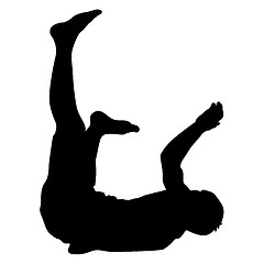 Image showing Black Silhouettes breakdancer on a white background