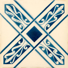 Image showing Traditional Portuguese glazed tiles