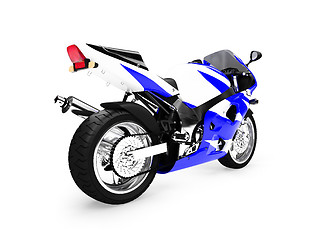 Image showing isolated motorcycle back view 01
