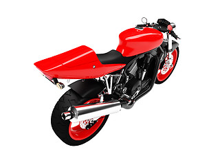 Image showing isolated motorcycle back view 01