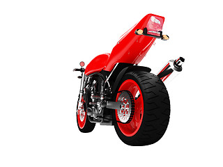 Image showing isolated motorcycle back view 02