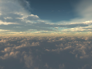 Image showing The blue sky and beautiful white clouds