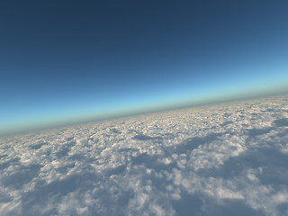 Image showing The blue sky and beautiful white clouds