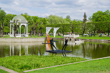 Image showing Pond in the Kadriorg Park in Tallinn, Estonia.