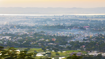 Image showing myanmar mandalay sunset