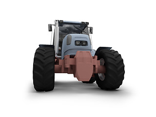 Image showing Tractor isolated heavy machine front view 02