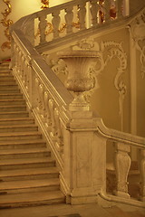 Image showing Marble staircase with vase