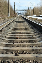 Image showing  forward rails of railway