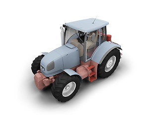 Image showing Tractor isolated heavy machine front view 04