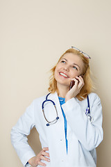 Image showing Young girl talking on phone