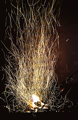 Image showing Sparks From Blacksmith Forge