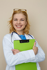 Image showing Photo of girl with phonendoscope