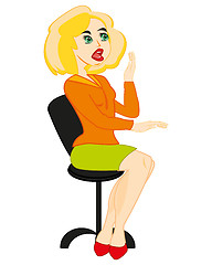 Image showing Girl in easy chair