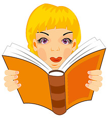 Image showing Girl reads book