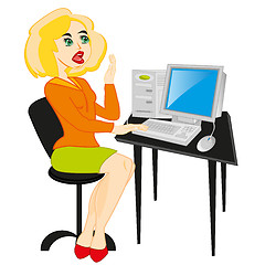 Image showing Woman for computer