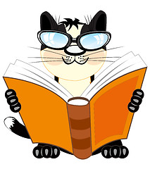 Image showing Cat with book