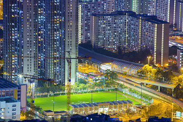 Image showing Hong Kong Tuen Mun skyline and South China sea