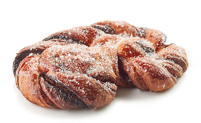 Image showing freshly baked cinnamon pretzel