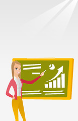 Image showing Woman writing on a chalkboard vector illustration.