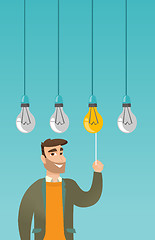 Image showing Man having business idea vector illustration.