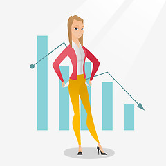 Image showing Bancrupt business woman vector illustration.