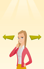 Image showing Woman choosing career way or business solution.