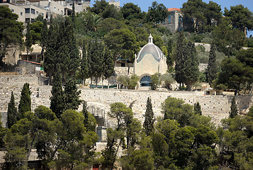 Image showing Kidron Valley and Mount of Olives