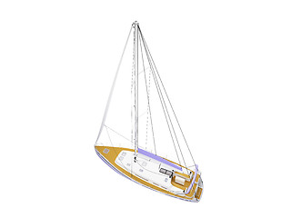 Image showing Vessel boat isolated back view